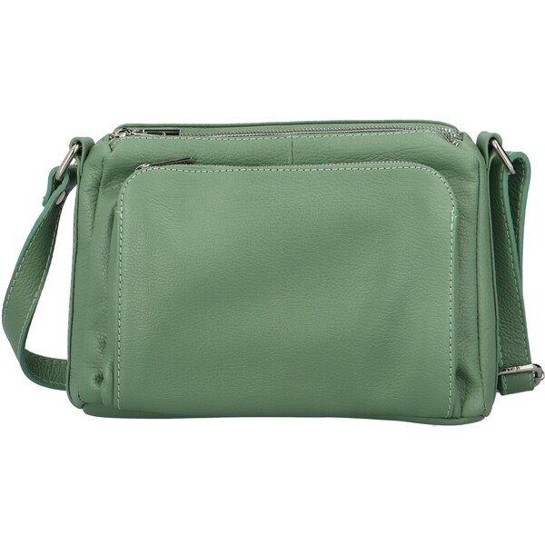Delami Vera Pelle Dámska kožená crossbody kabelka šedozelená - ItalY 43037899