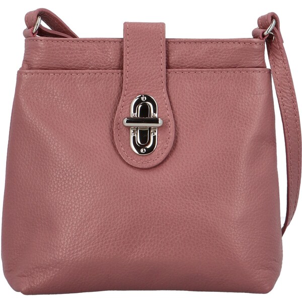 Dámska kožená crossbody kabelka tmavo ružová - ItalY Laira ružová 42929881