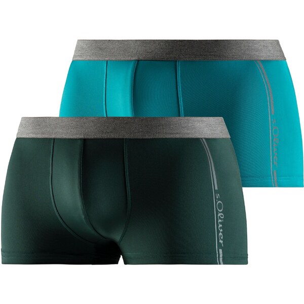 s.Oliver Boxerky modrozelená / sivá melírovaná / jedľová 54249707