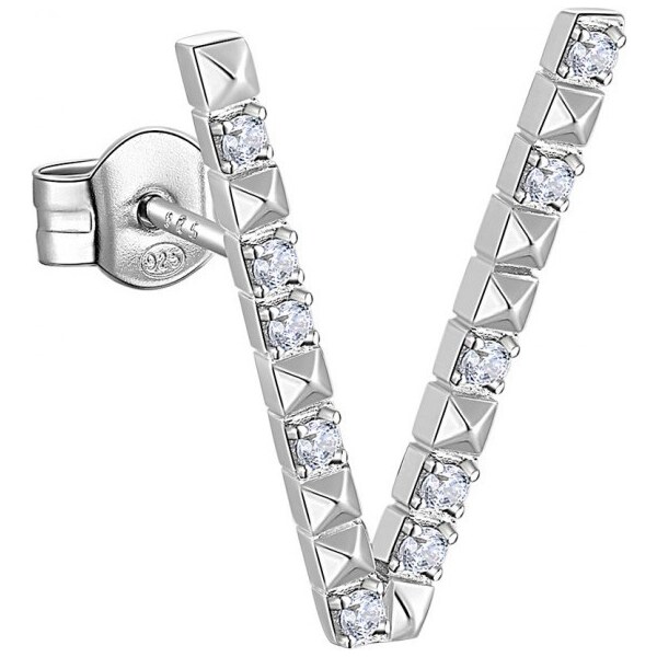 Rosato Strieborná single náušnice so zirkónmi V Cubica RZCU48 66592604