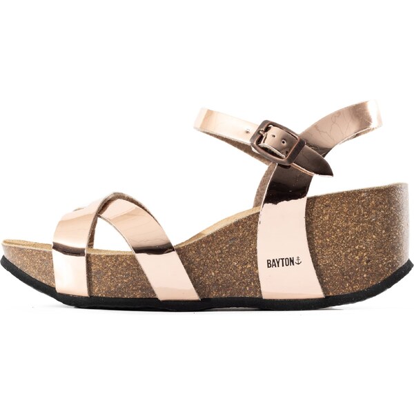 Bayton Remienkové sandále Venus hnedá / ružové zlato / čierna 54233673