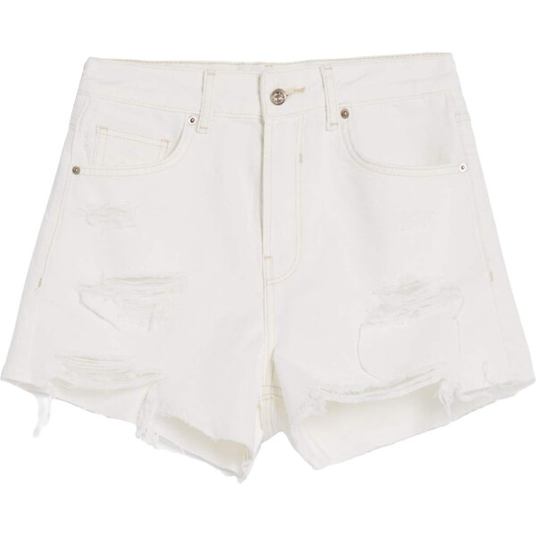 Bershka Džínsy biela 54250096