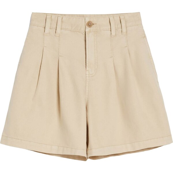 Bershka Plisované rifle svetlobéžová 42775732