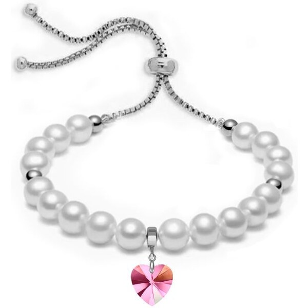 SWAROVSKI Elements Swarovski e. perlový náramok Playful Love, srdce 42815289