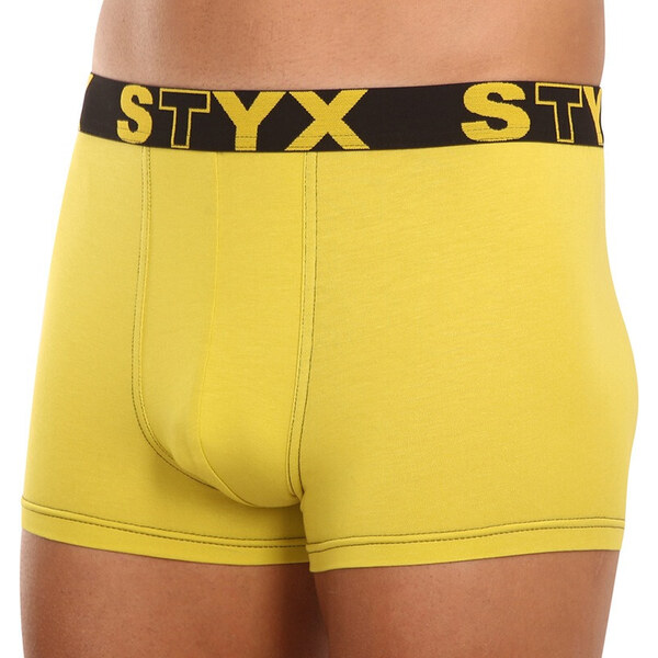 Pánske boxerky Styx športová guma zelenožlté (G1065) 18419175