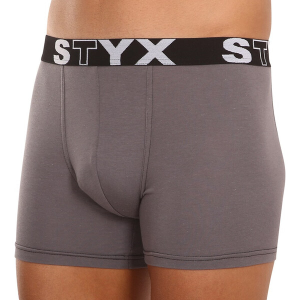 Pánske boxerky Styx long športová guma tmavo sivé (U1063) 18578003