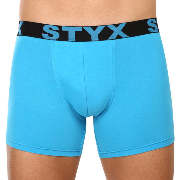 3PACK pánske boxerky Styx long športová guma svetlo modré (3U1169) 48181911