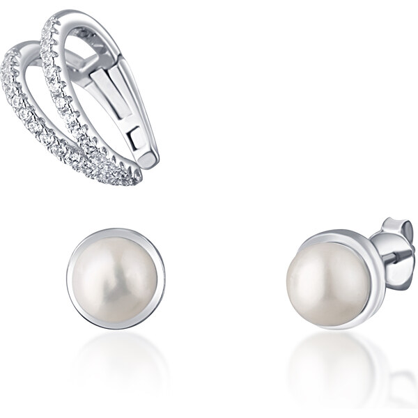 JwL Luxury Pearls Moderný set pozlátených náušníc (1x záušnice, 2x 66580071