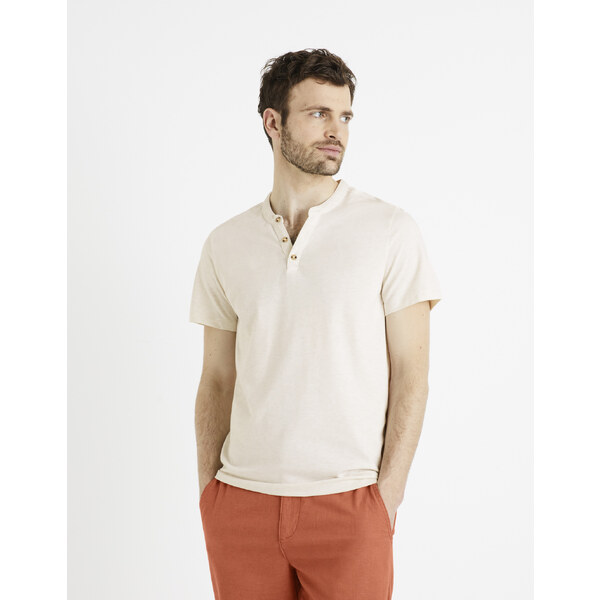 Tričká pre mužov Celio - krémová 50724898