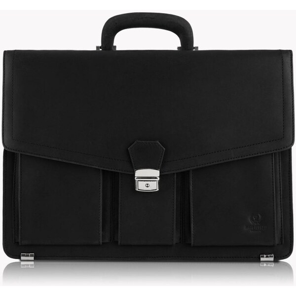 PAOLO PERUZZI Pánska kožená - vintage aktovka | čierna T-80-HBL 42927736