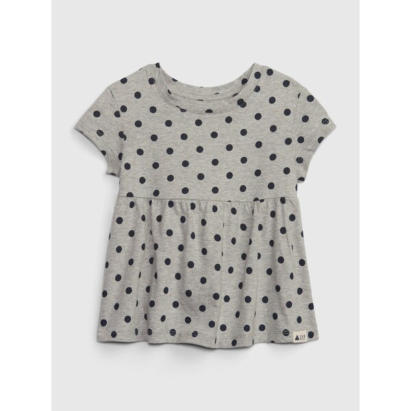 Šedé dievčenské bodkované tričko GAP 50506337