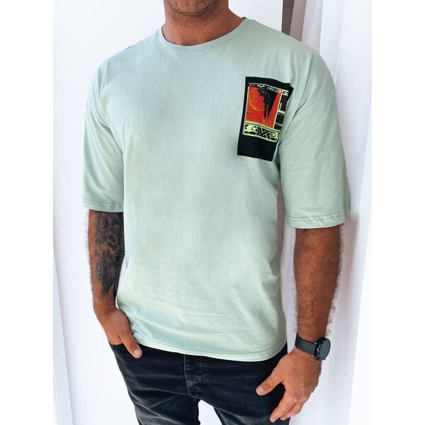 Buďchlap Zaujímavé mentolové tričko s výrazným nápisom 43039505