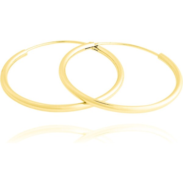 JVD Nadčasové pozlátené okrúhle náušnice SVLE0208XD5GO 4 cm 66579163