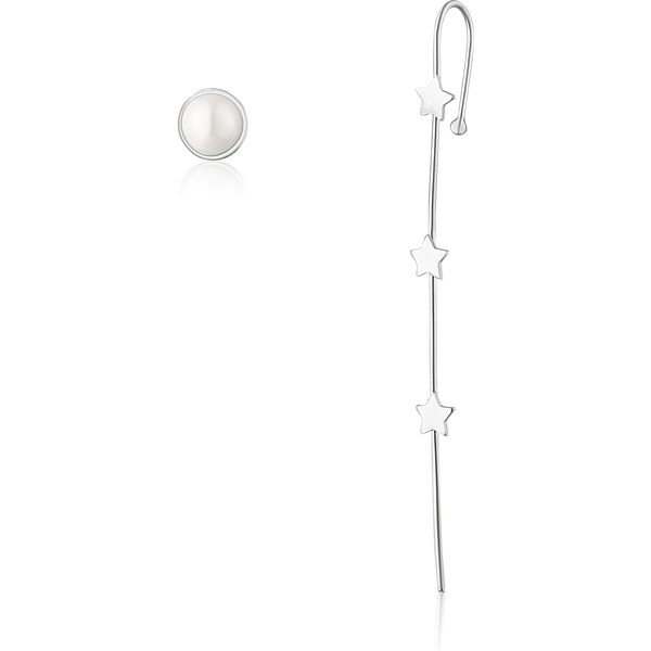 JwL Luxury Pearls Originálne strieborné asymetrické náušnice JL0812 66594967