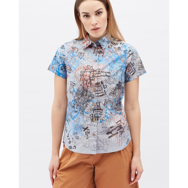 Dámska urban košeľa Silvini Montora šedá/modrá 43191691