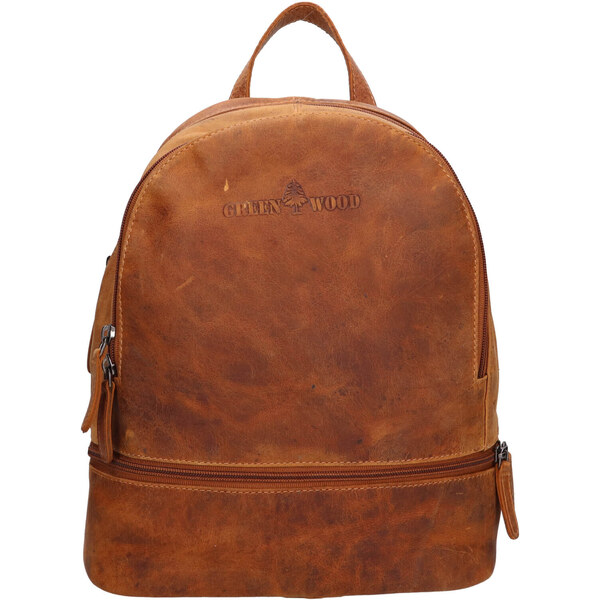 Dámsky kožený batoh Greenwood Makke - svetlo hnedá 43210230