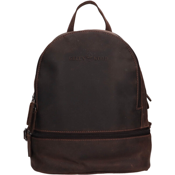Dámsky kožený batoh Greenwood Makke - tmavo hnedá 43210232