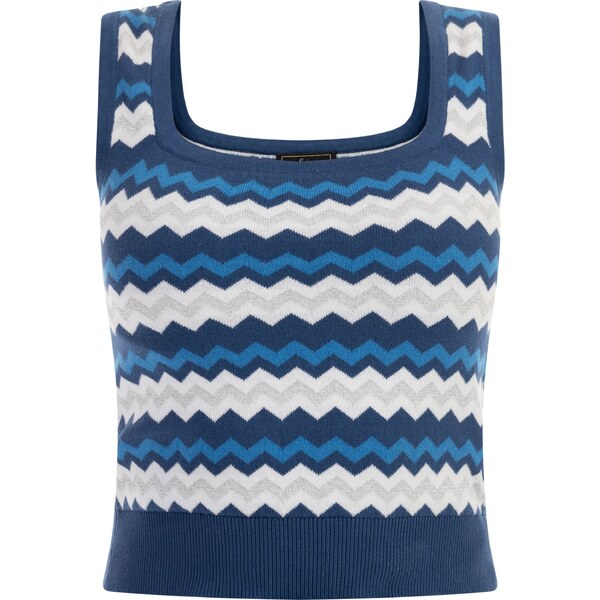 faina Vyšívaný top námornícka modrá / tyrkysová / opálová / biela 54246516