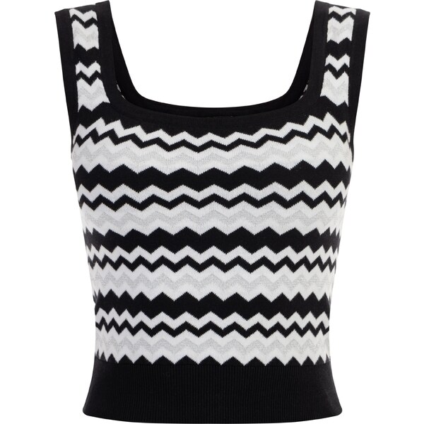 faina Vyšívaný top čierna / strieborná / biela 54246518