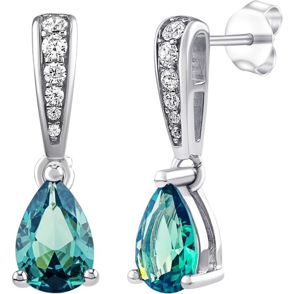 Silvego Strieborné náušnice Ella so syntetickým paraiba turmalínom a 66587908