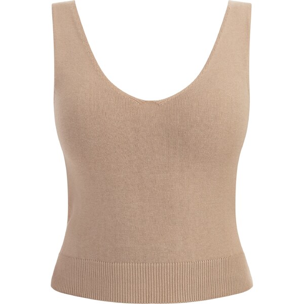 faina Vyšívaný top tmavobéžová 54246539