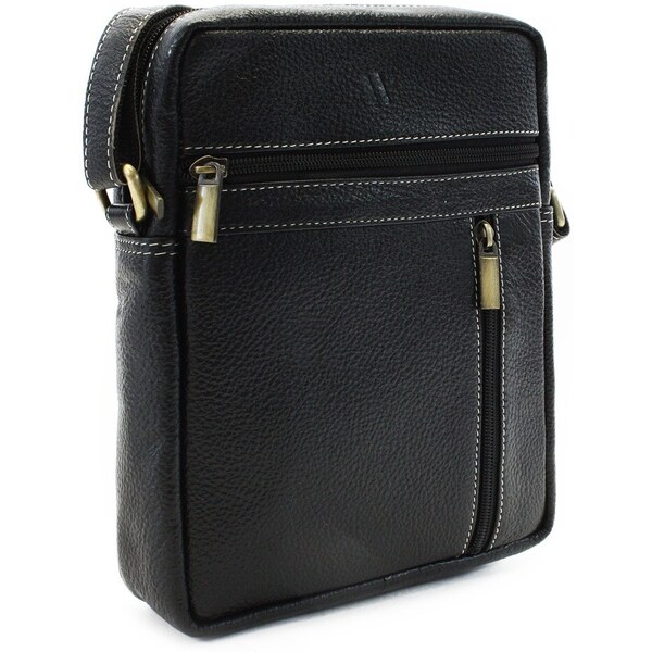 Arwel Čierna kožená crossbody taška 46942527