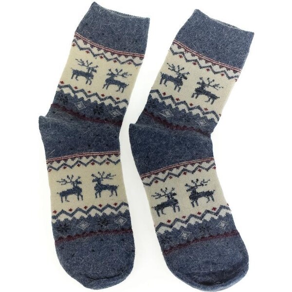 AURA.VIA Vlnené modré ponožky VIANOCE 60142418