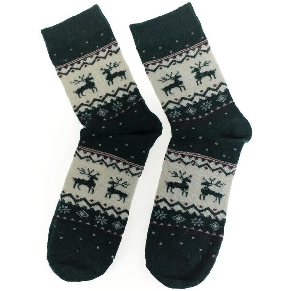 AURA.VIA Vlnené zelené ponožky VIANOCE 60142420