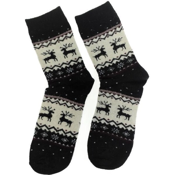 AURA.VIA Vlnené čierne ponožky VIANOCE 43342873