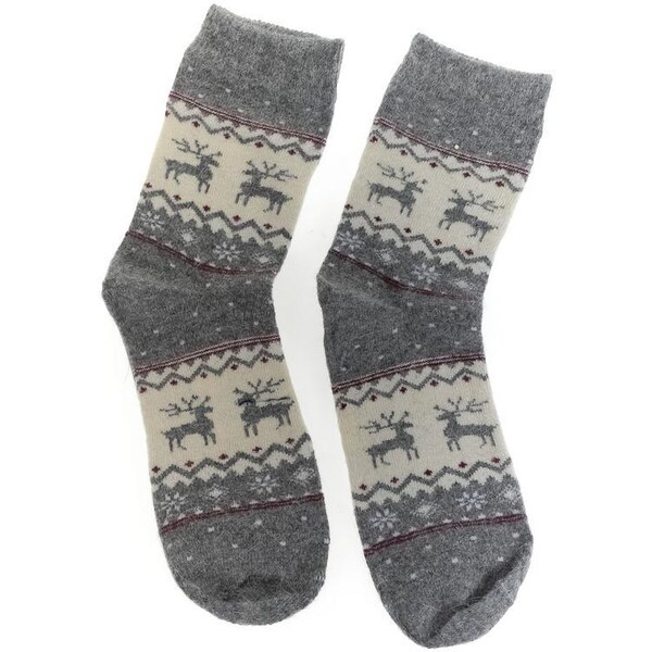 AURA.VIA Vlnené sivé ponožky VIANOCE 60142417