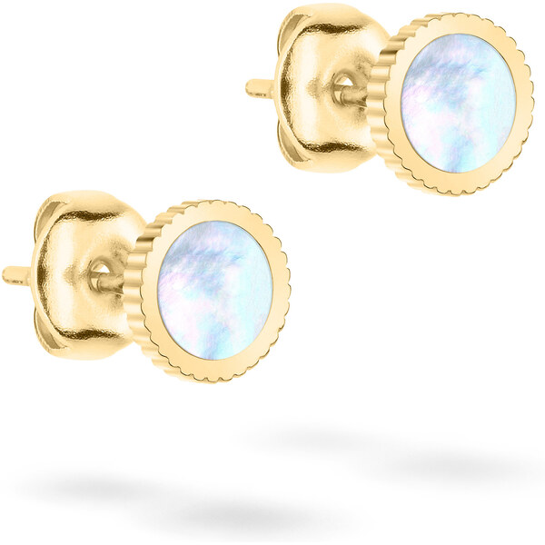 Tamaris Pôvabné pozlátené náušnice s perleťou Mop Coin TJ-0429-E-07 66582596