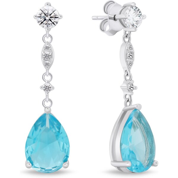 Brilio Silver Strieborné visiace náušnice s modrými zirkónmi EA760WAQ 66590484