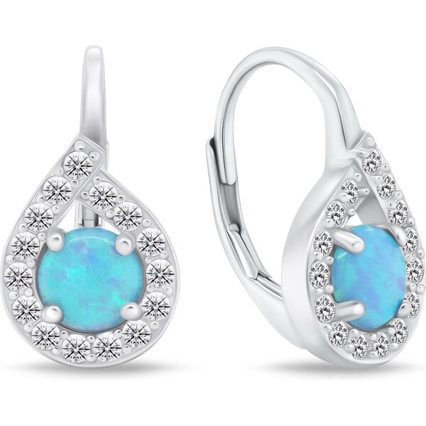 Brilio Silver Strieborné náušnice s modrými opálmi EA753WLB 66590854