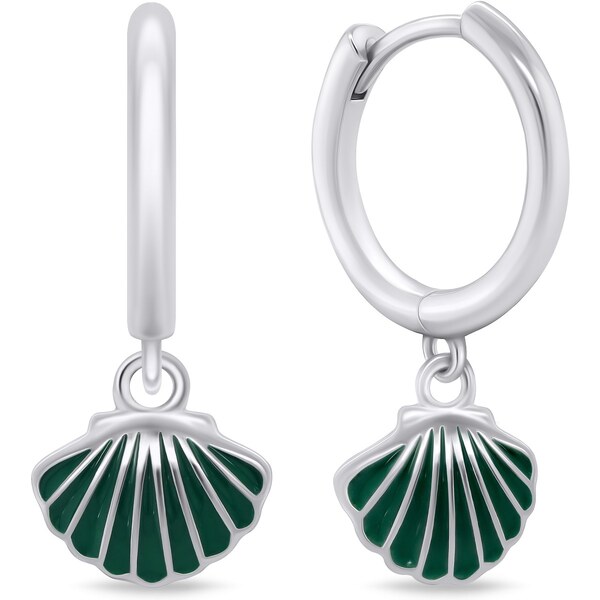 Brilio Silver Dizajnové strieborné náušnice s mušľou EA759WG 66578342