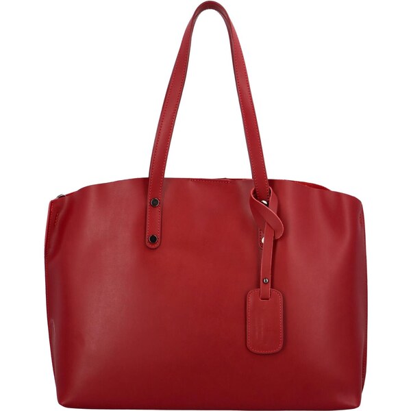 Dámska kožená kabelka cez rameno červená - Delami Vera červená 59093639