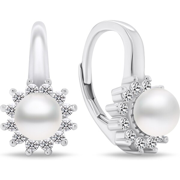 Brilio Silver Elegantné strieborné náušnice so zirkónmi EA788W 66587896