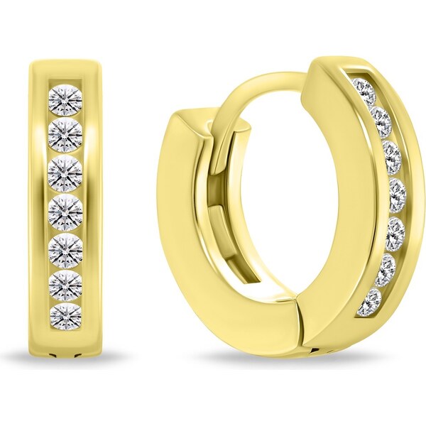 Brilio Silver Elegantné pozlátené kruhy so zirkónmi EA775Y 66579685