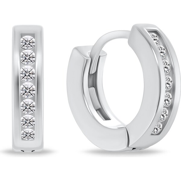 Brilio Silver Elegantné strieborné kruhy so zirkónmi EA775W 66579753