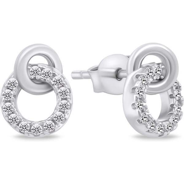 Brilio Silver Slušivé strieborné náušnice so zirkónmi EA779W 66585203