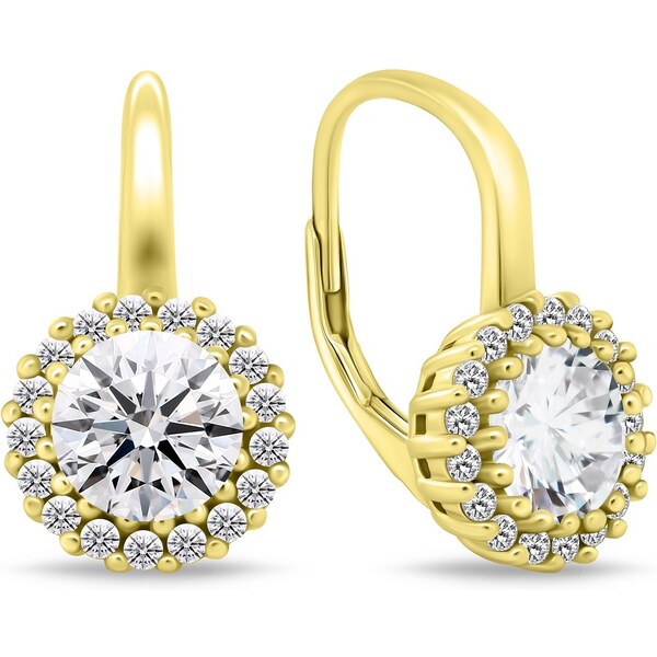 Brilio Silver Pôvabné pozlátené náušnice s čírymi zirkónmi EA746Y 66582275