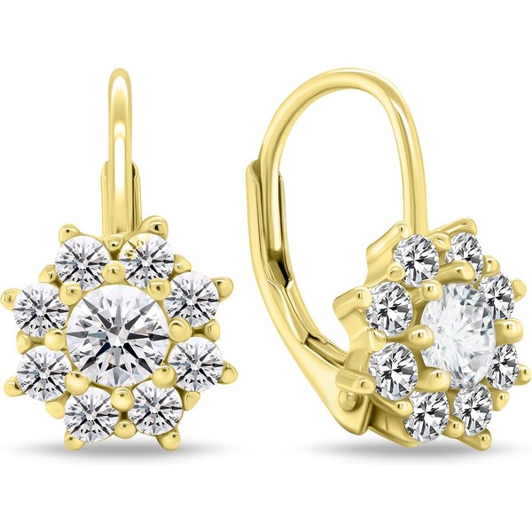 Brilio Silver Nádherné pozlátené náušnice s čírymi zirkónmi EA744Y 66586765