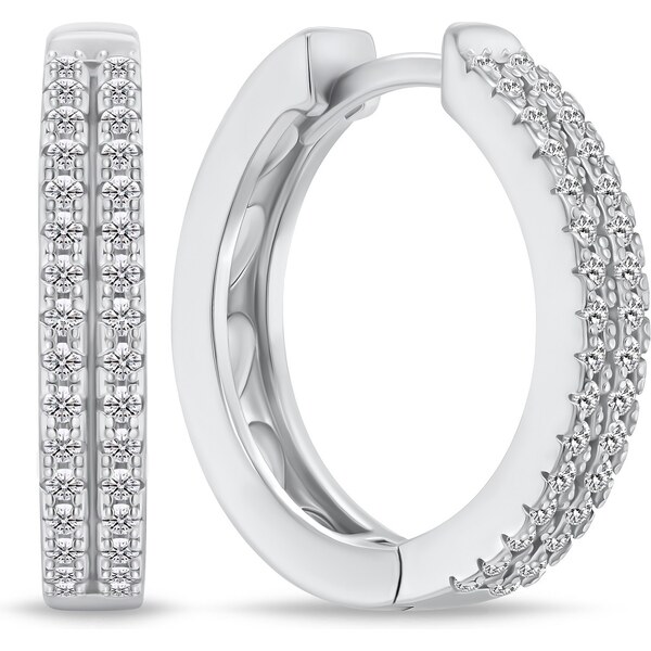 Brilio Silver Nežné strieborné kruhy so zirkónmi EA768W 66594205