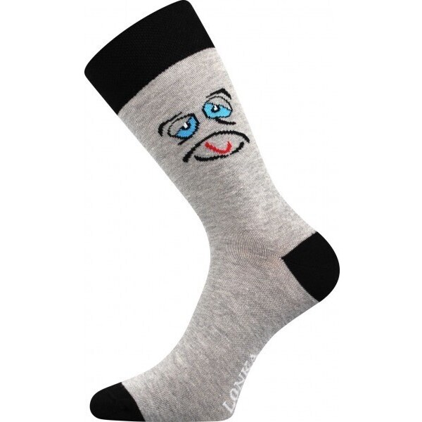 WOODOO farebné veselé ponožky Lonka - ŠKLEBIČ - 1 pár Sivá 39-42 1 pár 47518013