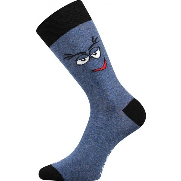 WOODOO farebné veselé ponožky Lonka - ŠKLEBIČ - 1 pár Modrá 39-42 1 47518012