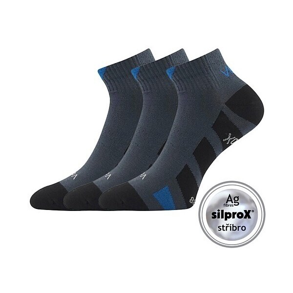 GASTM členkové športové ponožky so striebrom VoXX Tm. sivá 35-38 3 49900203