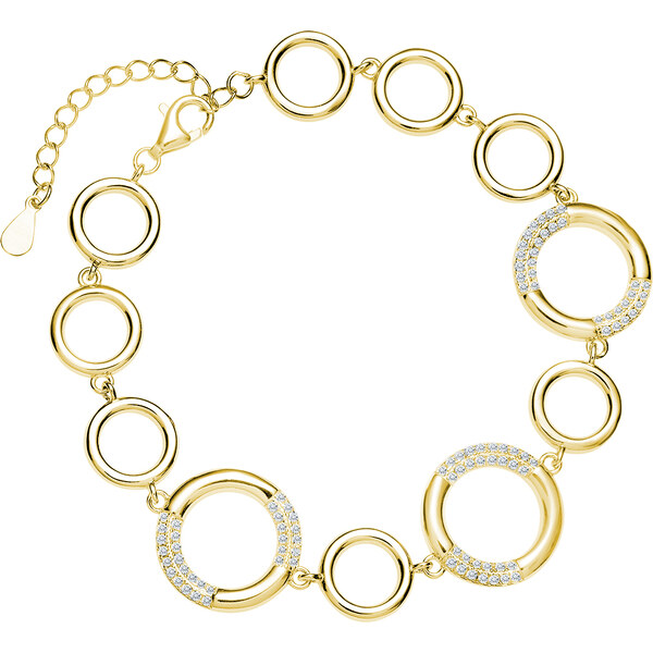 Olivie Strieborný náramok KRUHY GOLD 7451 43528852