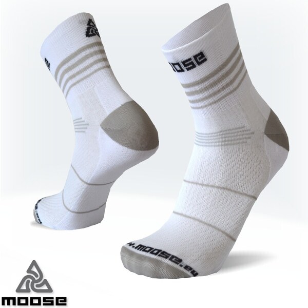 LIGHTSPEED NEW bežecké ponožky Moose Biela XS 1 pár 43397237