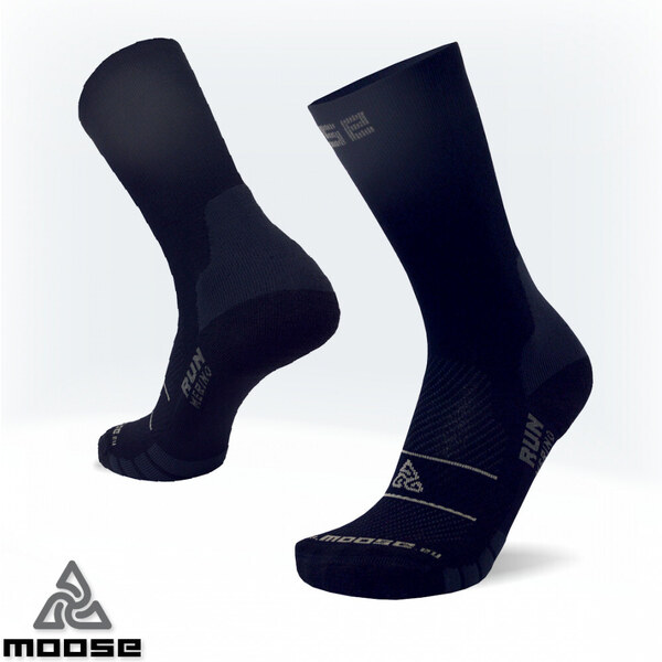 RUN NEW merino bežecké ponožky Moose Čierna XS 1 pár 43397240