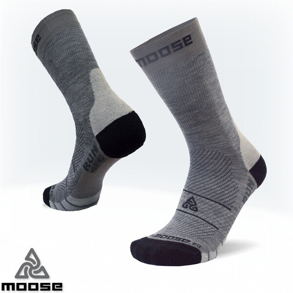 RUN NEW merino bežecké ponožky Moose Sivá XS 1 pár 47518027