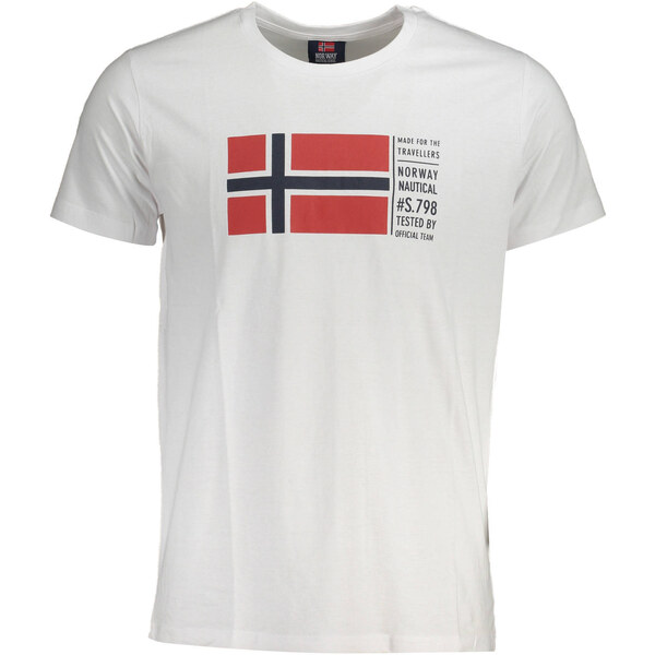 NORWAY 1963 Biele pánske tričko s nórskou vlajkou 64710592